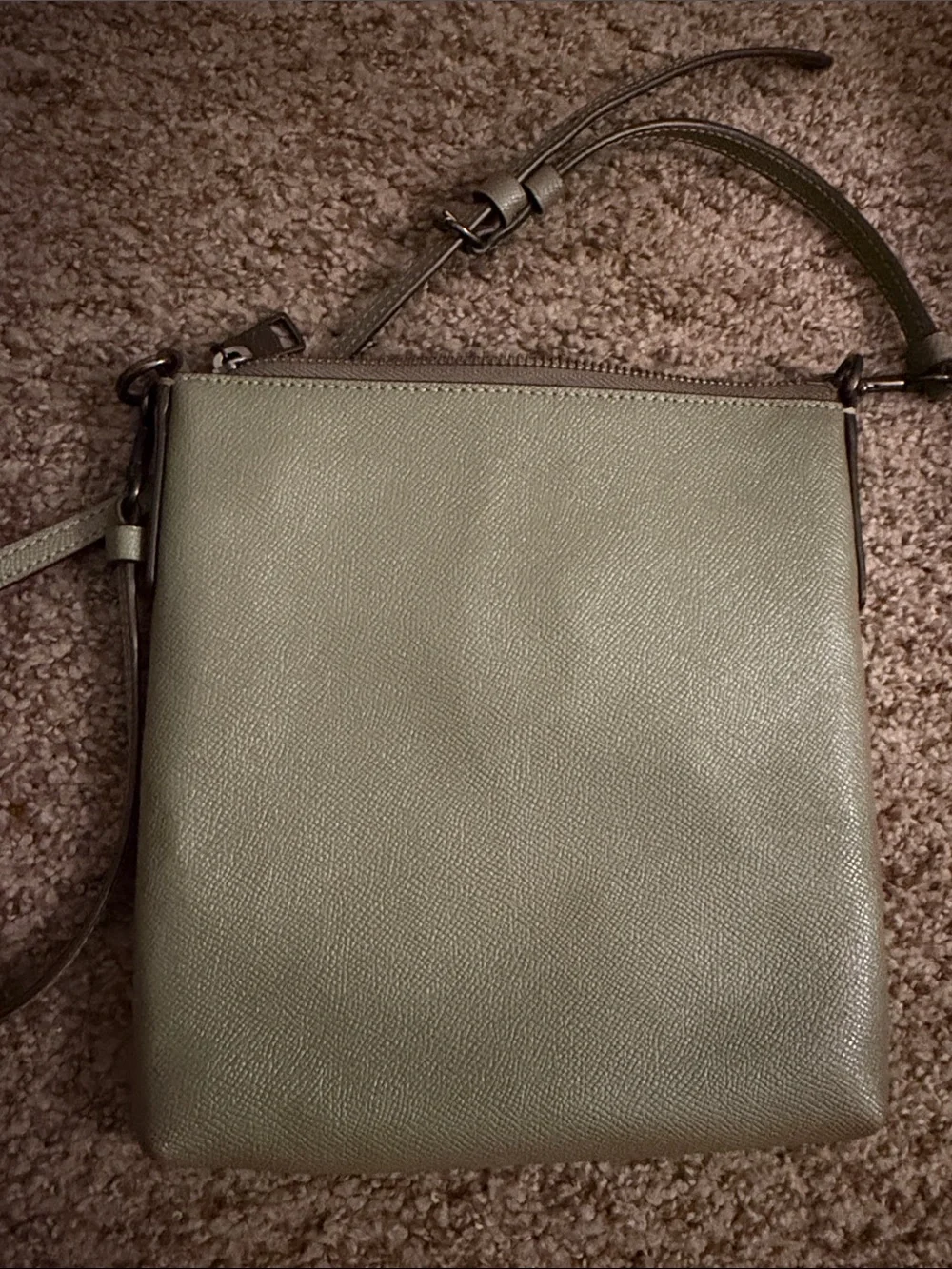 Coach Olive Green Leather Messenger Crossbody
